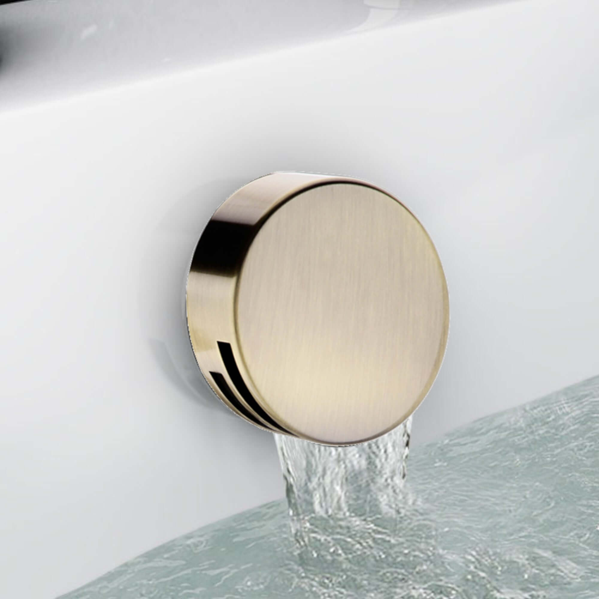 Buy Round freeflow bath filler with overflow and clicker waste - antique brass online UK